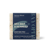 Nature's Blend Sea Salt & Seaweed soap bar trio packaging on a white background