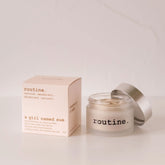 Routine A Girl Named Sue natural deodorant - 58g glass jar with pink packaging box showing raspberry and sage scented cream formula for sensitive skin