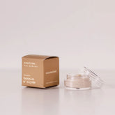 routine Bonnie n Clyde unscented deodorant mini - tan cardboard box beside open glass jar showing white unscented cream deodorant