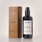 Routine Reuben & the Desert Natural Mist - dark glass spray bottle with kraft cardboard box showing musky smoked fragrance description - 200ml multi-use mist for body hair and atmosphere