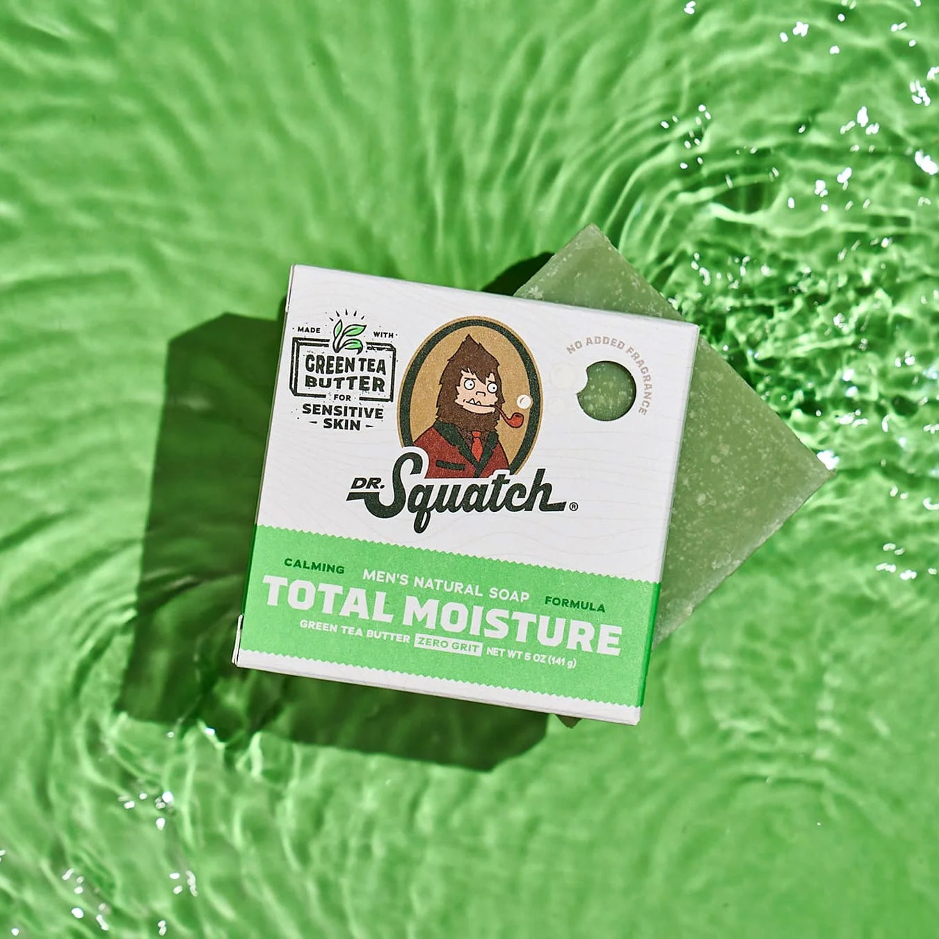 Dr. Squatch Total Moisture Green Tea Butter — Calming Natural Bar Soap for Men