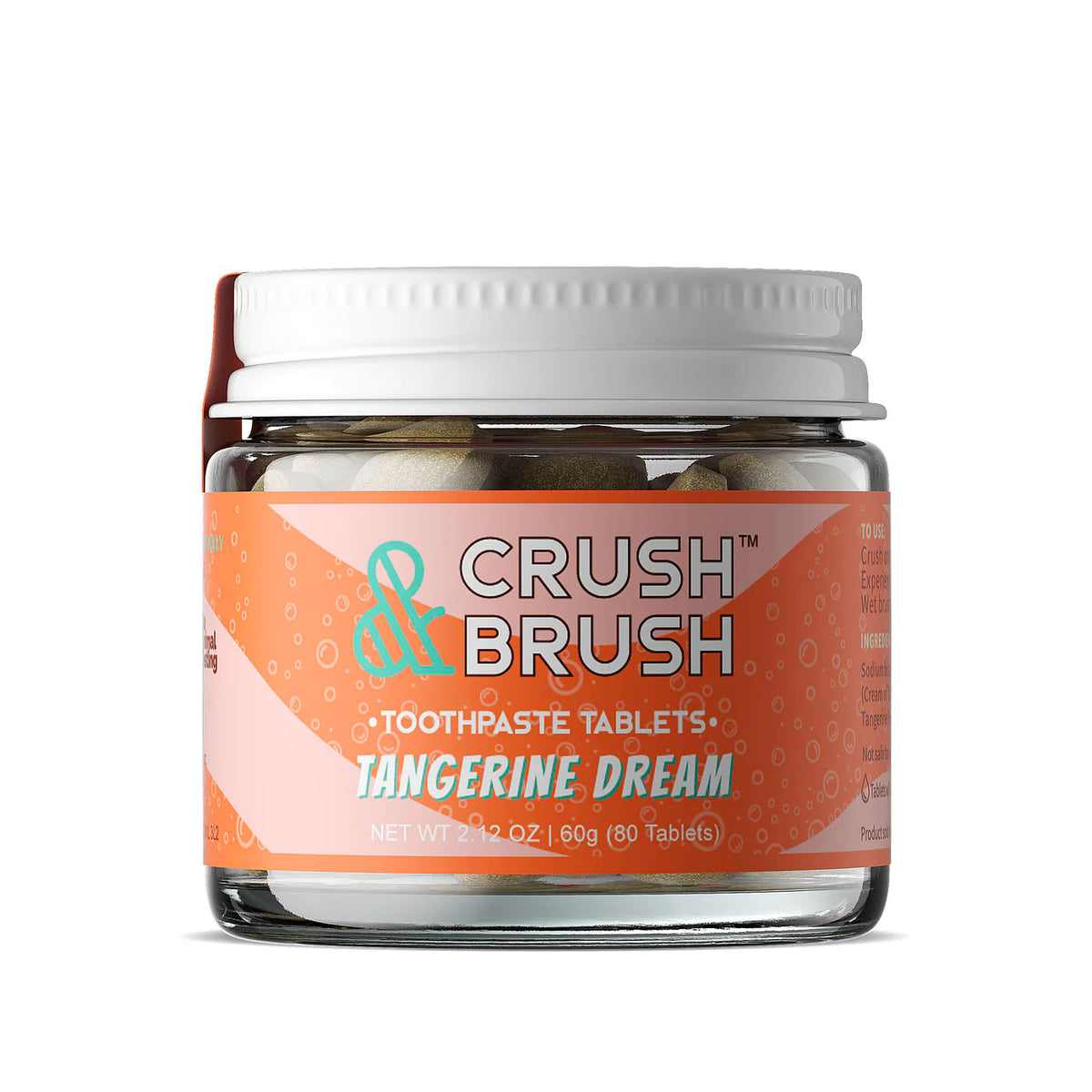 Crush & Brush Organic Toothpaste Tablets | Tangerine Dream