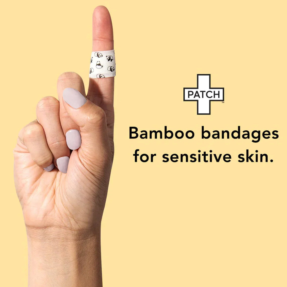 PATCH Panda Bamboo Bandages Value Pack - 100 Coconut Oil Infused Strips