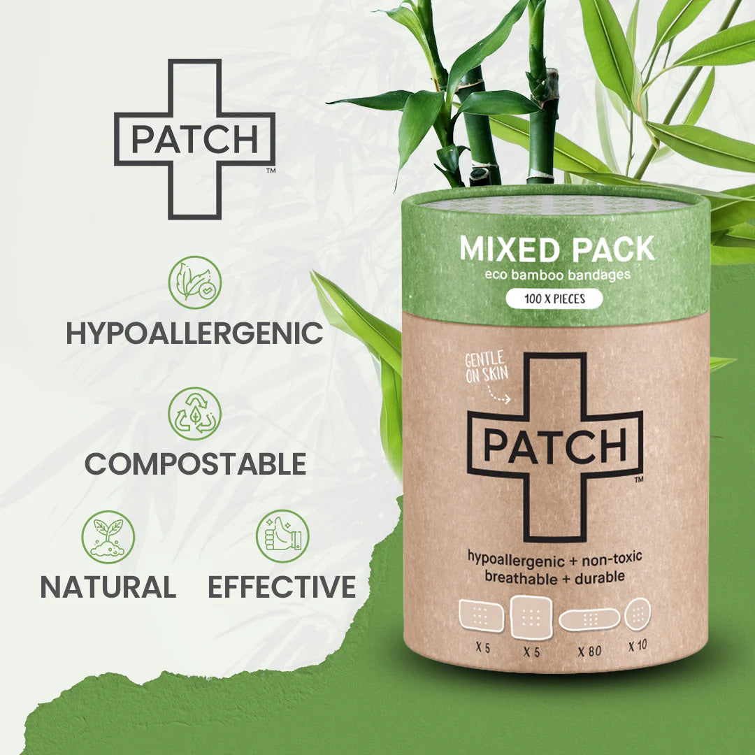PATCH Panda Bamboo Bandages Value Pack - 100 Mixed Pack Strips