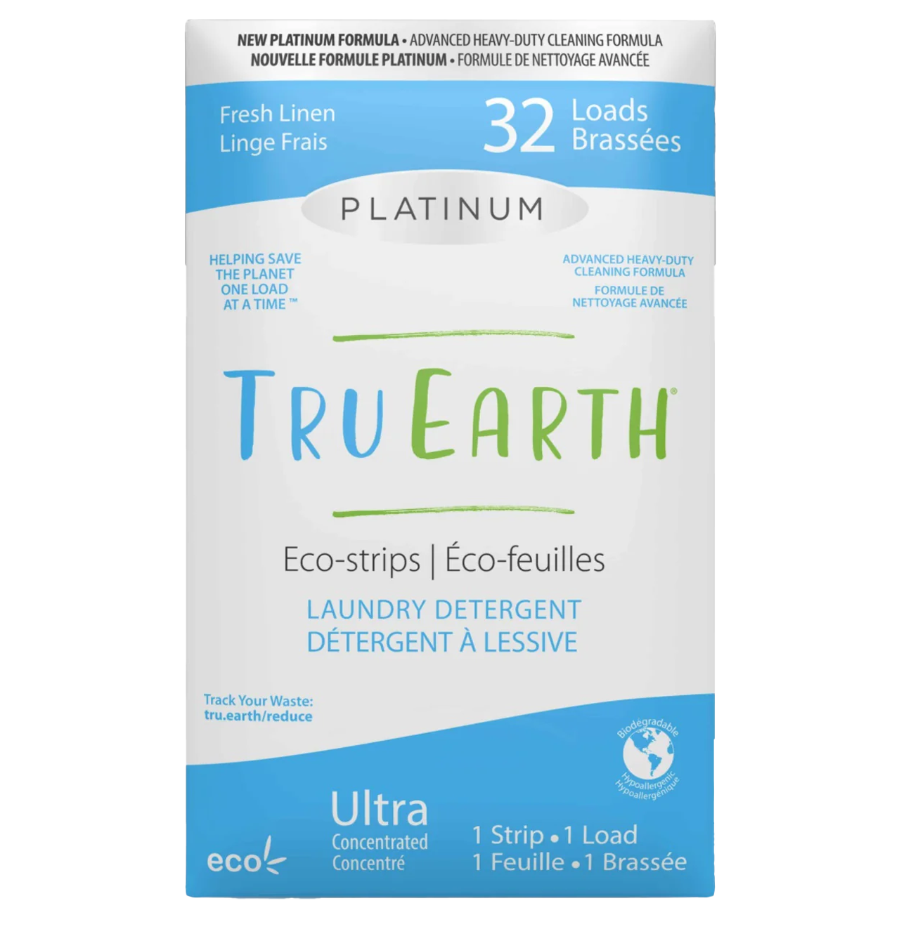Tru Earth Laundry Strips Platinum - 32 Loads
