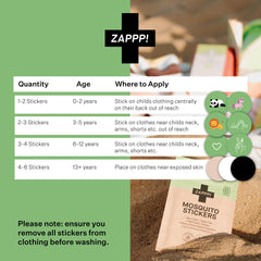 ZAPPP! Mosquito Repellent Stickers for Kids – 30 Plant-Based Citronella Patches