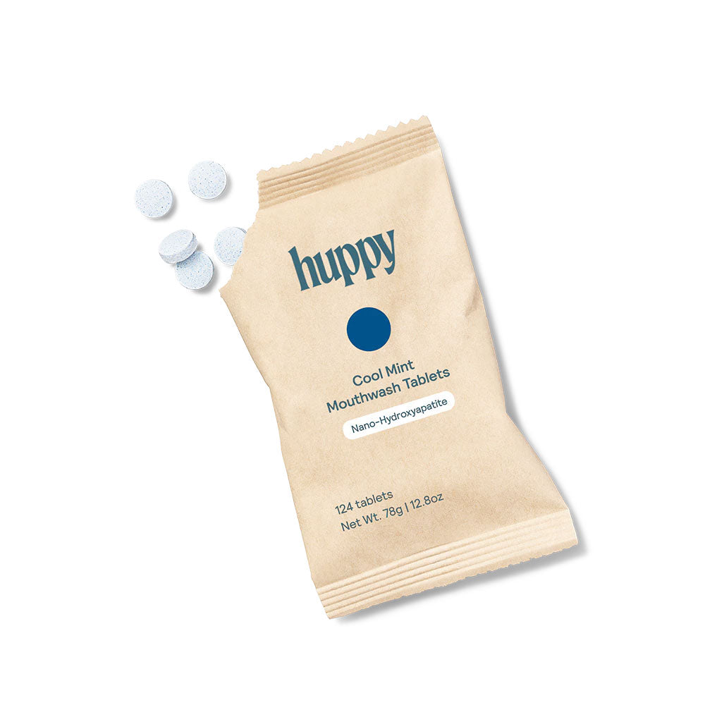 Huppy Cool Mint Mouthwash Tablets - Refill (124 count)