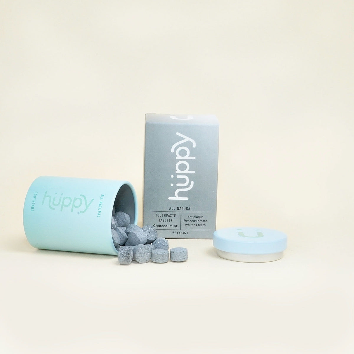 huppy toothpaste tablets - charcoal mint