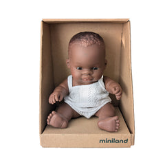 miniland Baby Doll African Boy 8¼"