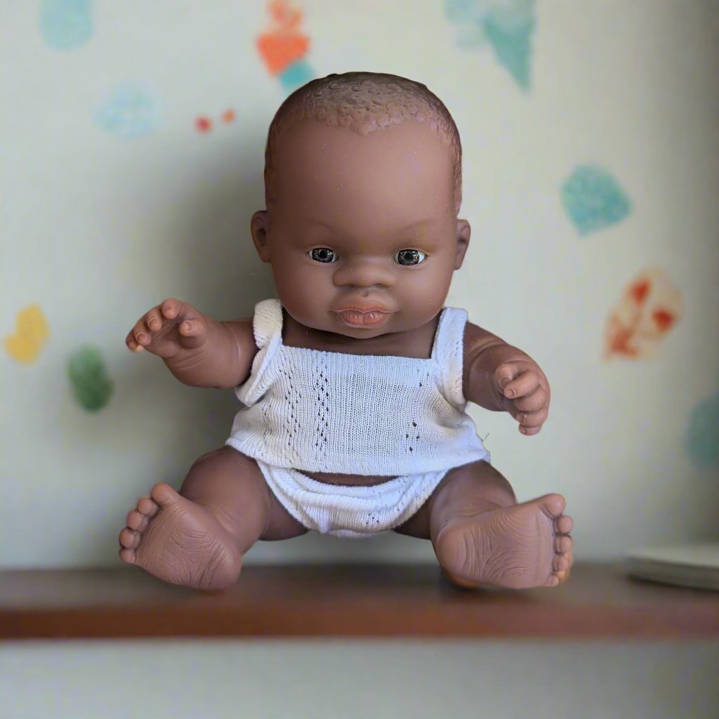 miniland Black Baby Girl Doll