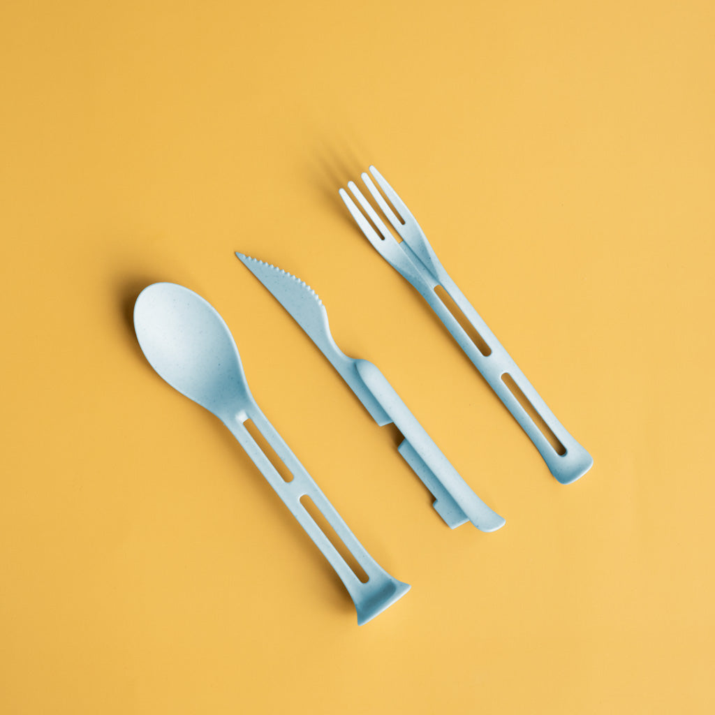 Compostable Cutlery Set | 3-in-1 Nesting Reusable Utensils