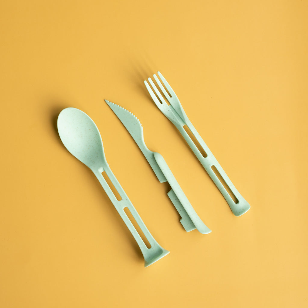 Compostable Cutlery Set | 3-in-1 Nesting Reusable Utensils