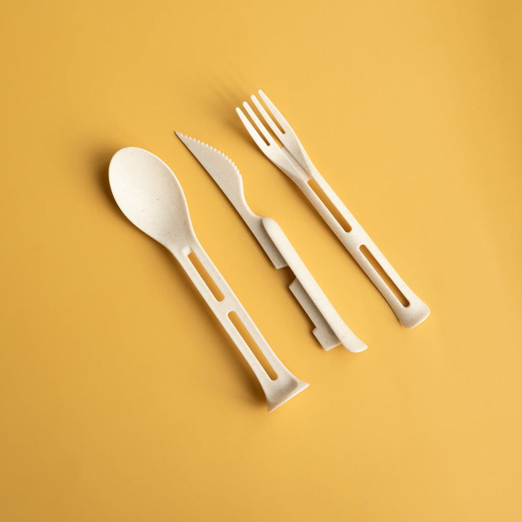 Compostable Cutlery Set | 3-in-1 Nesting Reusable Utensils