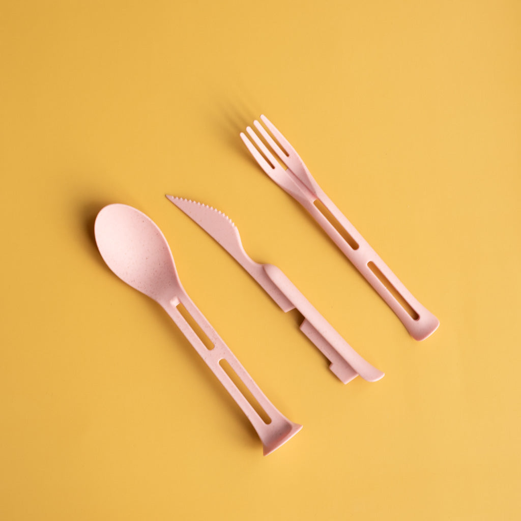 Compostable Cutlery Set | 3-in-1 Nesting Reusable Utensils