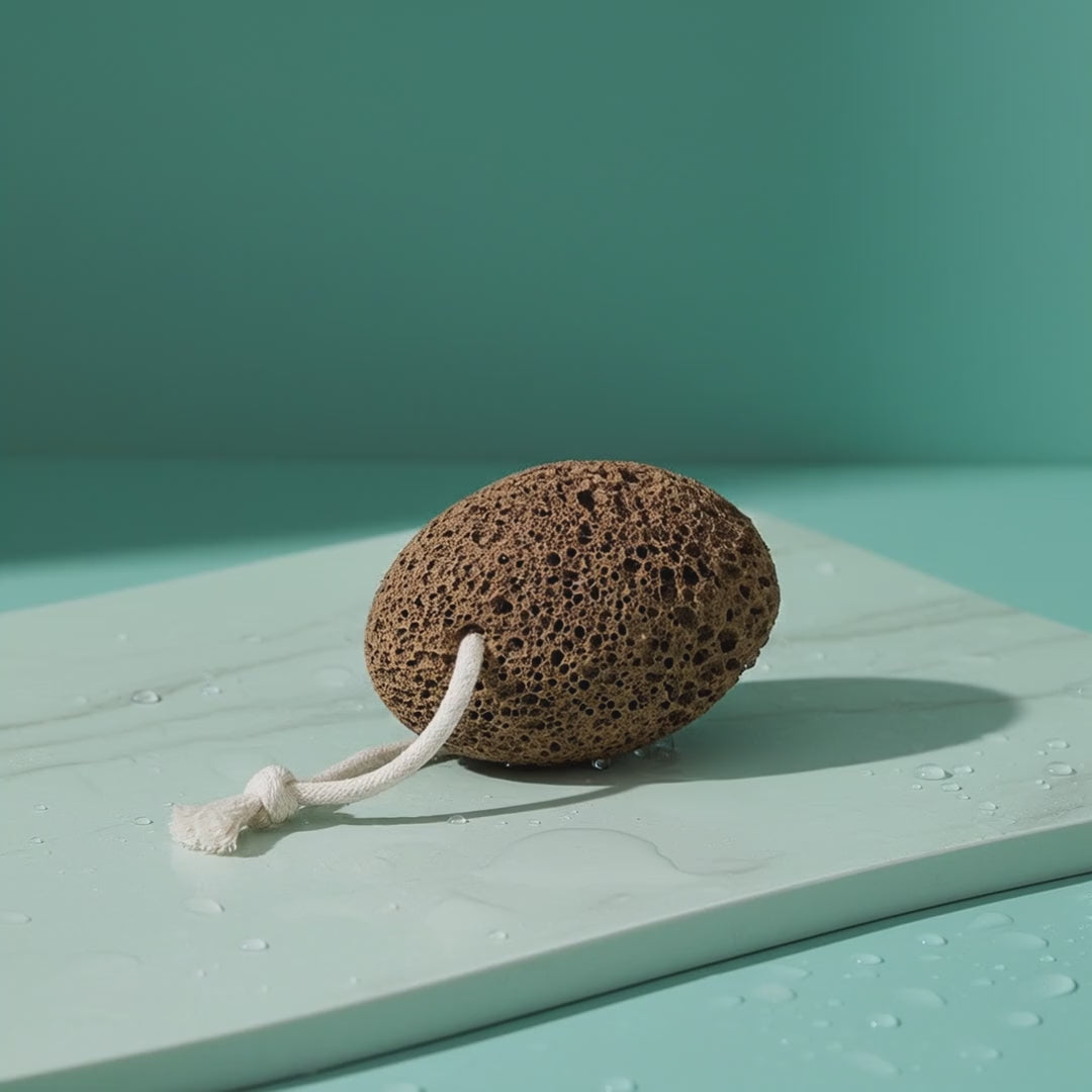 Close up video of a brown pumice stone.