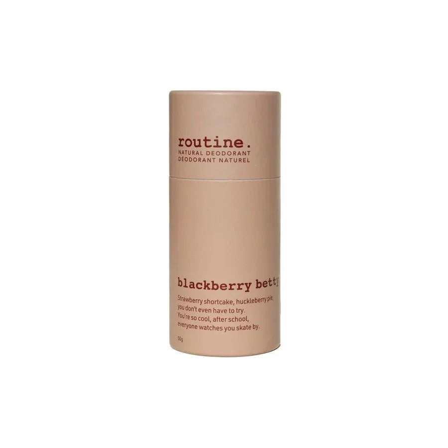 routine Blackberry Betty deodorant on a white background