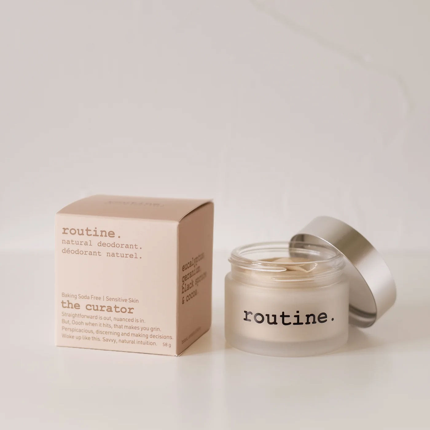 routine The Curator Natural Deodorant Jar— Baking Soda Free Cream
