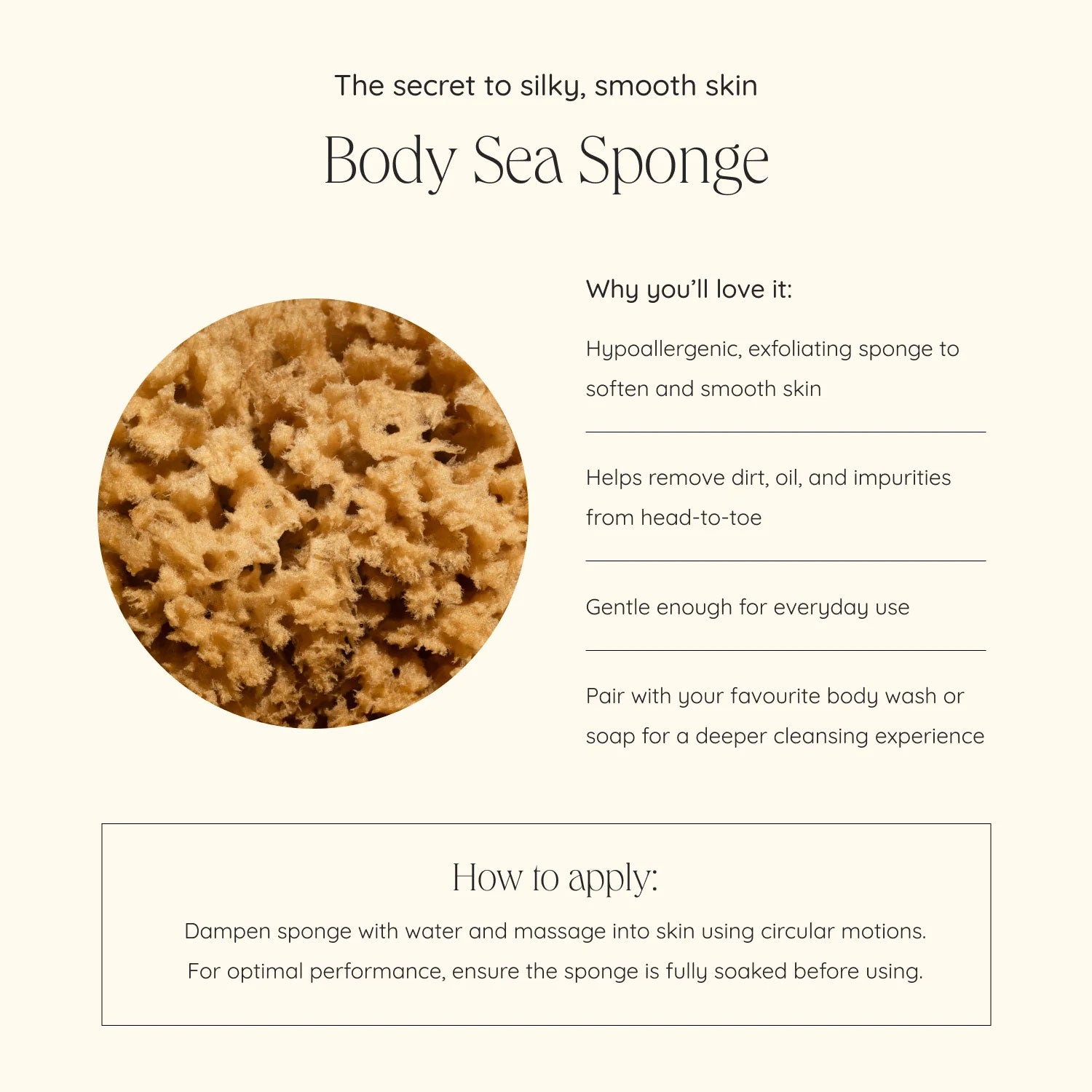 Natural Body Sea Sponge – Biodegradable Body Exfoliator