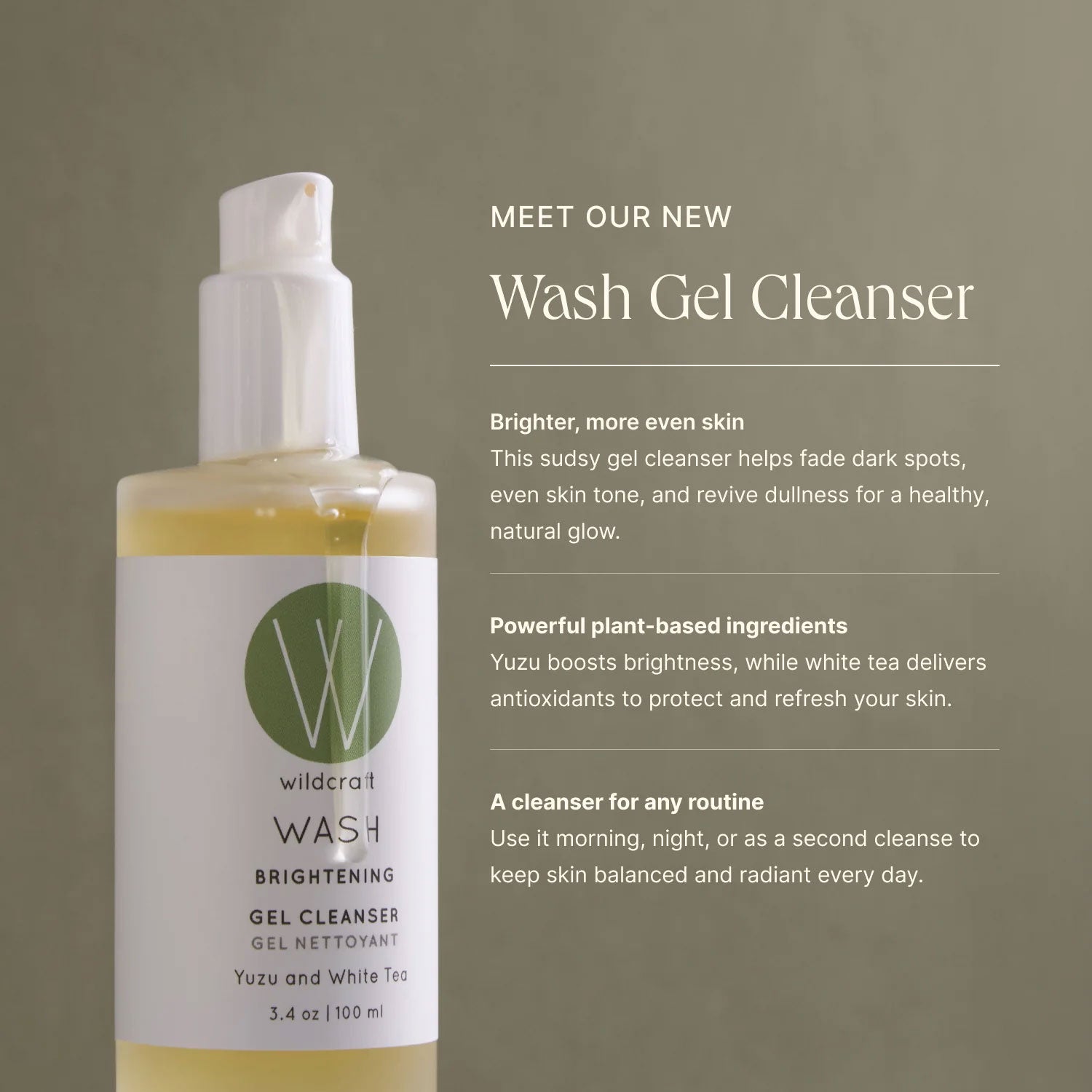 WASH Gel Cleanser - Yuzu & White Tea Brightening Face Wash