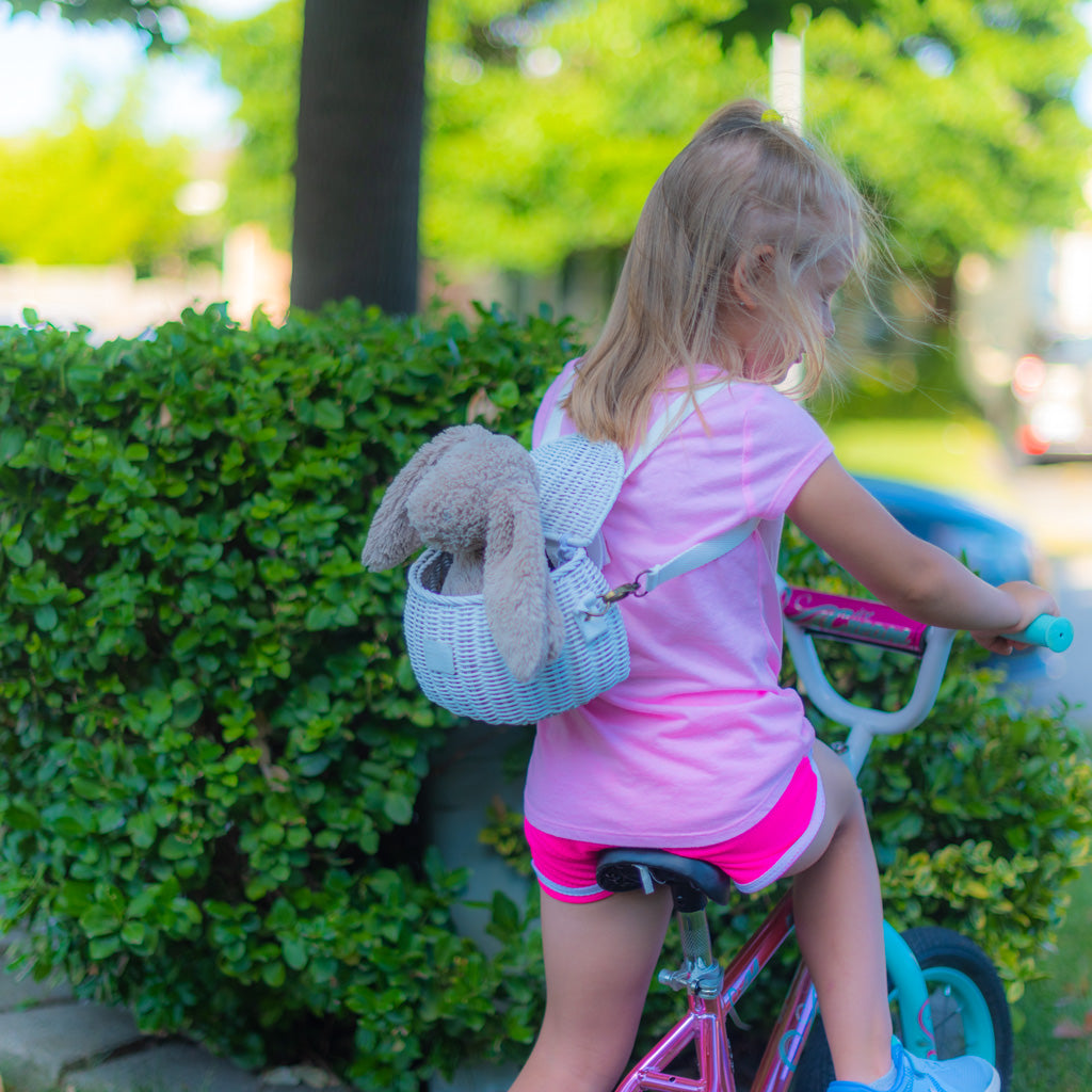 Hand Woven Rattan Backpack, Wicker Bike Basket