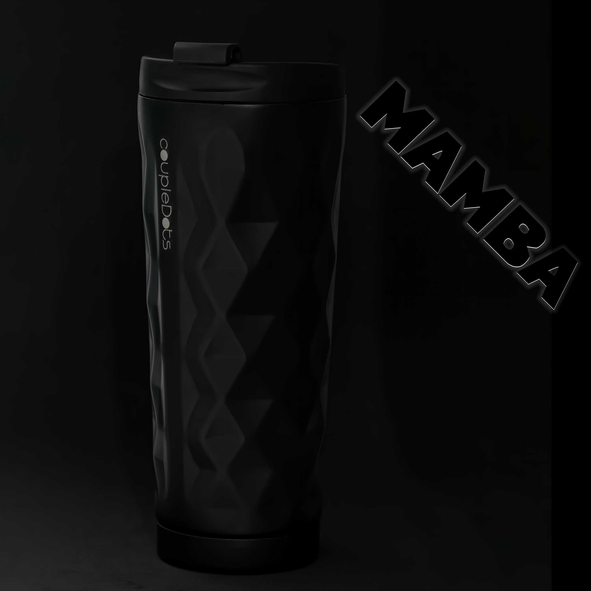 Mamba | Black Matte Travel Coffee/Tea Mug by coupleDots - EcoFreax | Think Bigger.