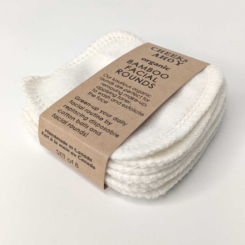 organic bamboo/cotton reusable facial rounds | cheeks ahoy