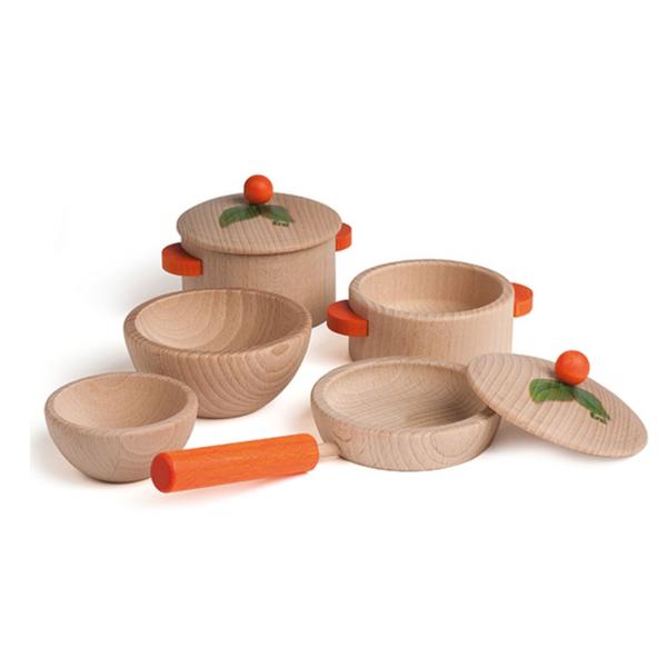 Erzi Natural Wooden Toy Cooking Set for Children