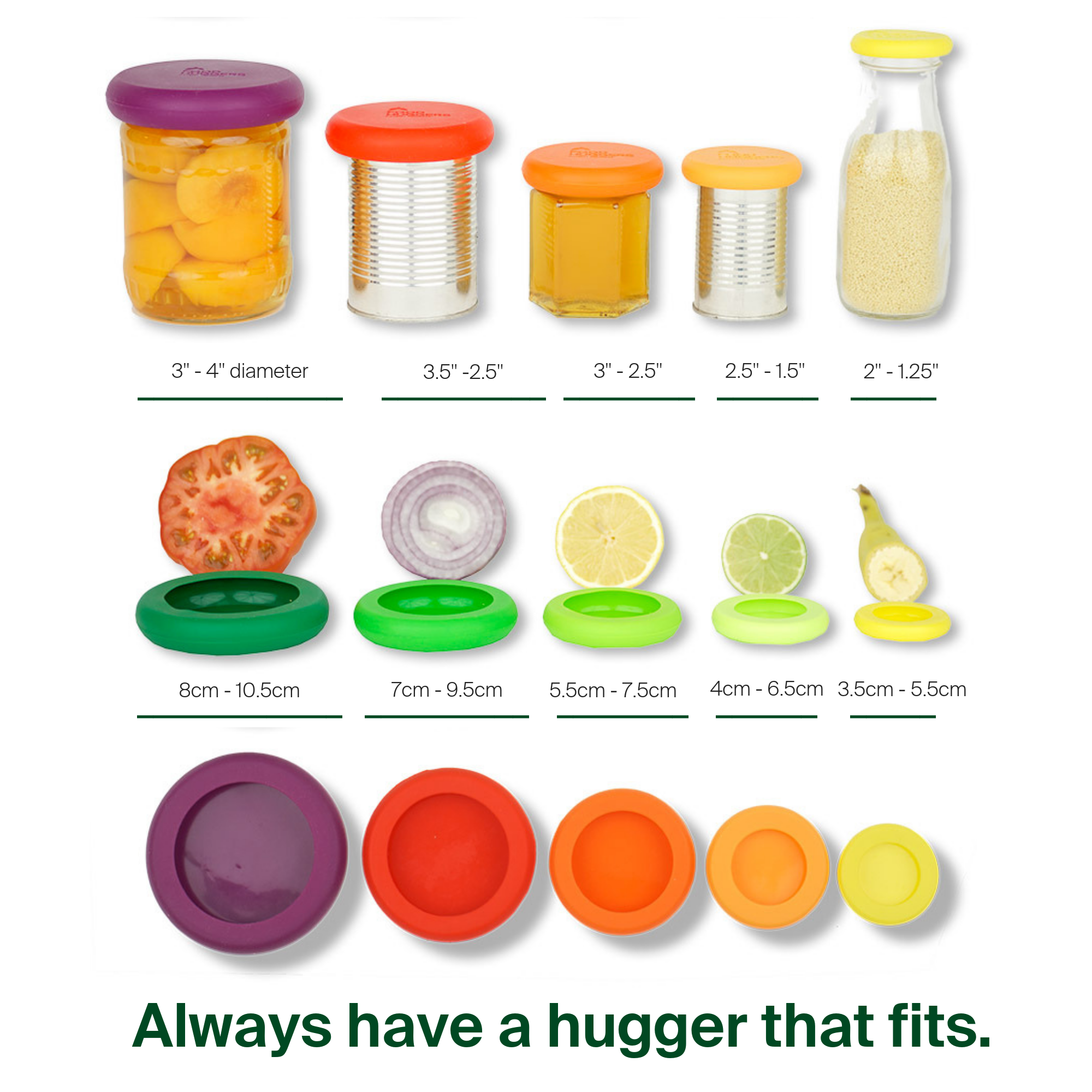reusable silicone food savers (set of 5) | Food Huggers