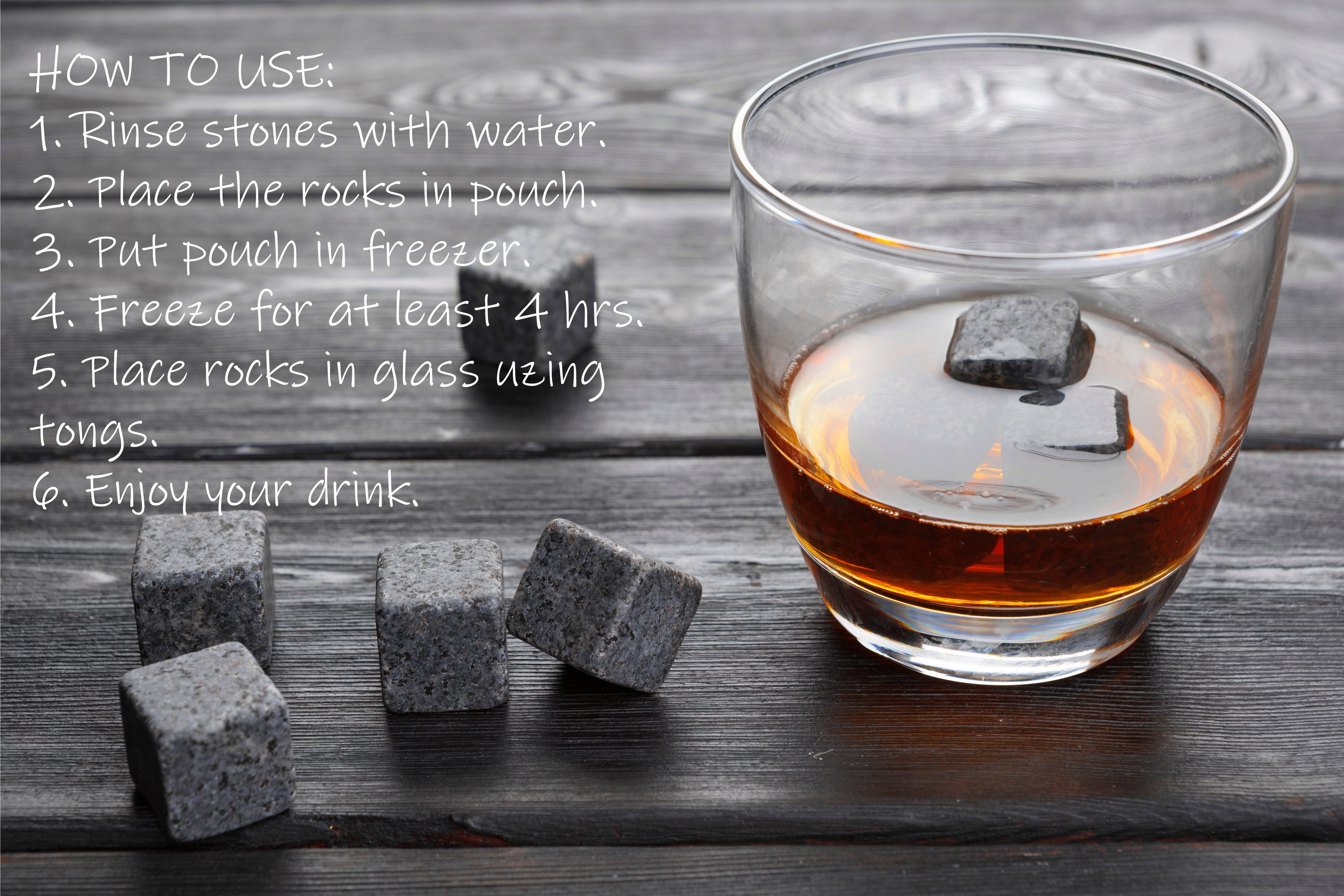 coupleDots Whiskey Stones and Stainless Steel Drinking Straw Set