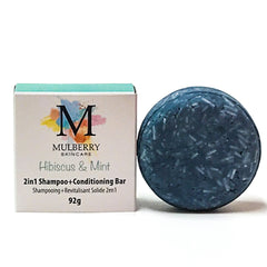 2-in-1 solid shampoo + conditioner bar - hibiscus & mint