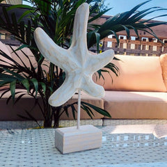 coastal nautical wooden decor starfish sculpture