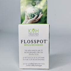 Flosspot refill - biodegradable pure silk dental floss | 2x40m