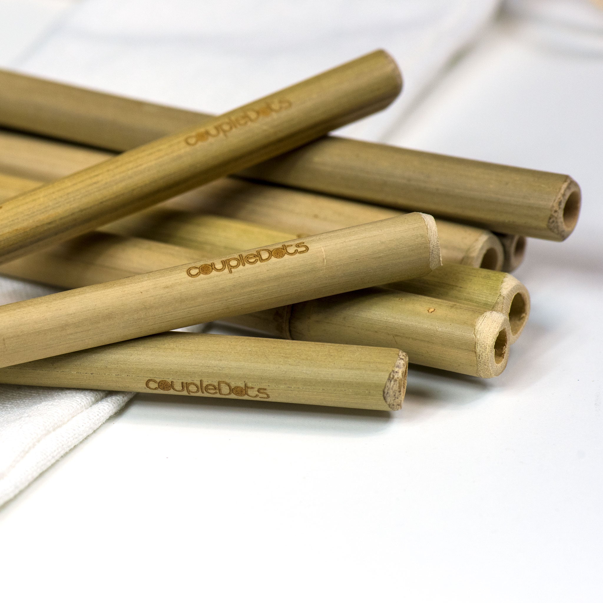 coupleDots Biodegradable Bamboo Drinking Straws