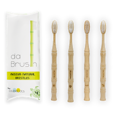 Natural Bamboo Toothbrush Set | Medium Hardness | Adult Size (Set of 4) - EcoFreax | Think Bigger.