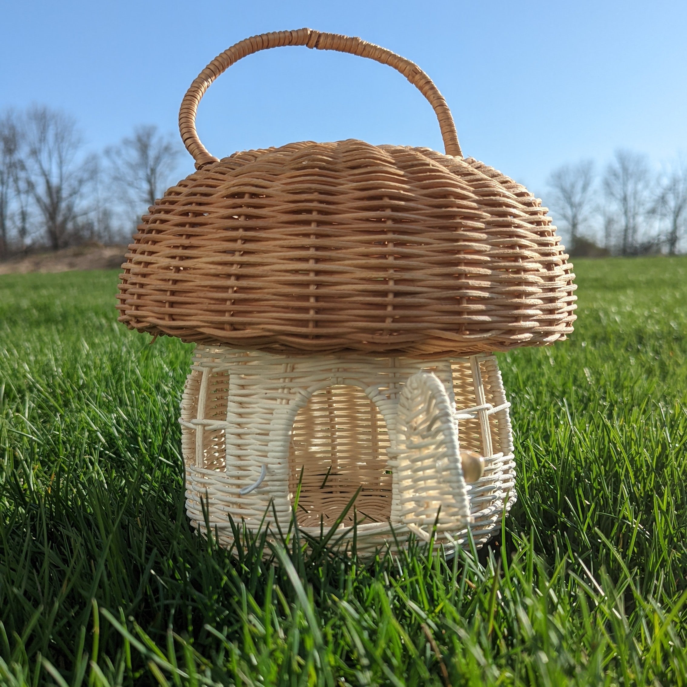 rattan mushroom house basket decor