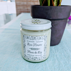 rice flower soy candle - all natural organic scented candle