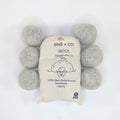 New Zealand wool dryer balls - pack of 6 - grey