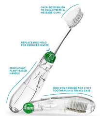 RADIUS Tour Travel Brush - Adult Toothbrush with Soft Bristles