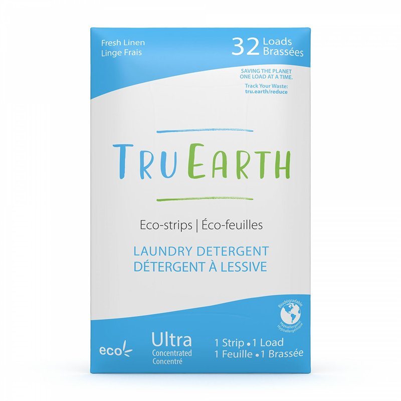 TRU EARTH | eco-strips laundry detergent fresh linen 32 loads - EcoFreax | Think Bigger.