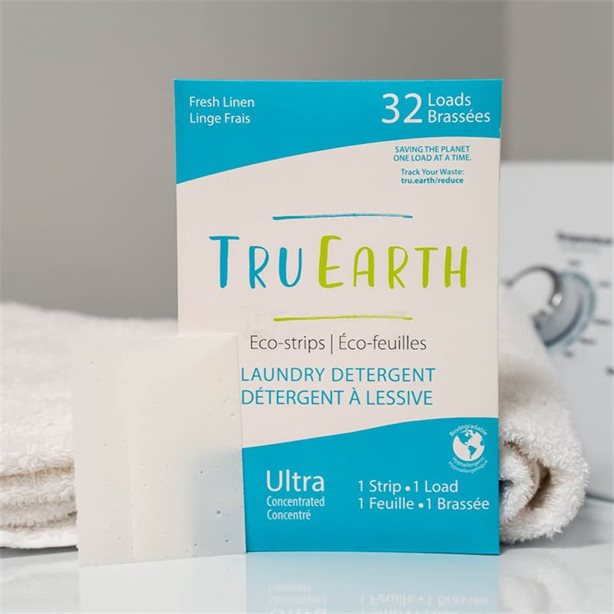 TRU EARTH | eco-strips laundry detergent fresh linen 32 loads - EcoFreax | Think Bigger.