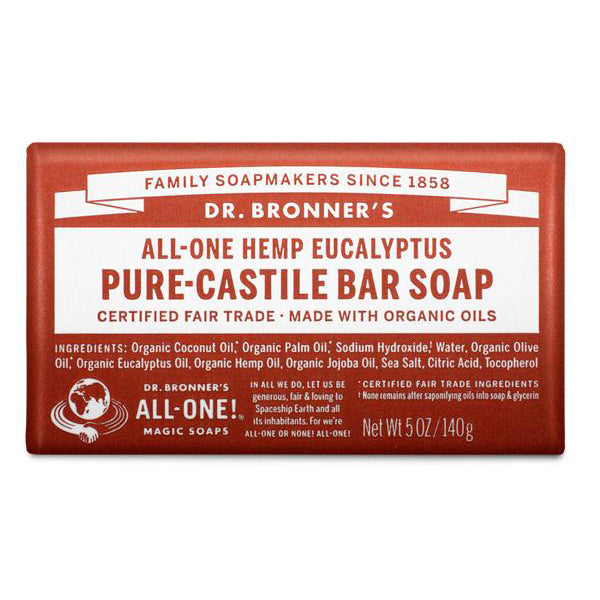 pure organic castile solid soap bar - eucalyptus | Dr. Bronner's