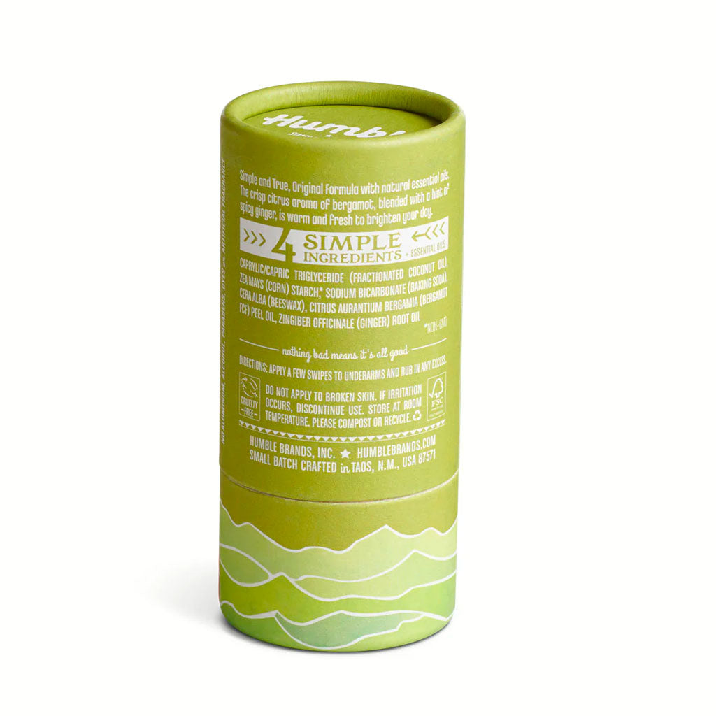 Humble all natural deodorant - bergamot & ginger | plastic free