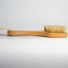 boar bristles dry body brush with handle - dry brushing skin