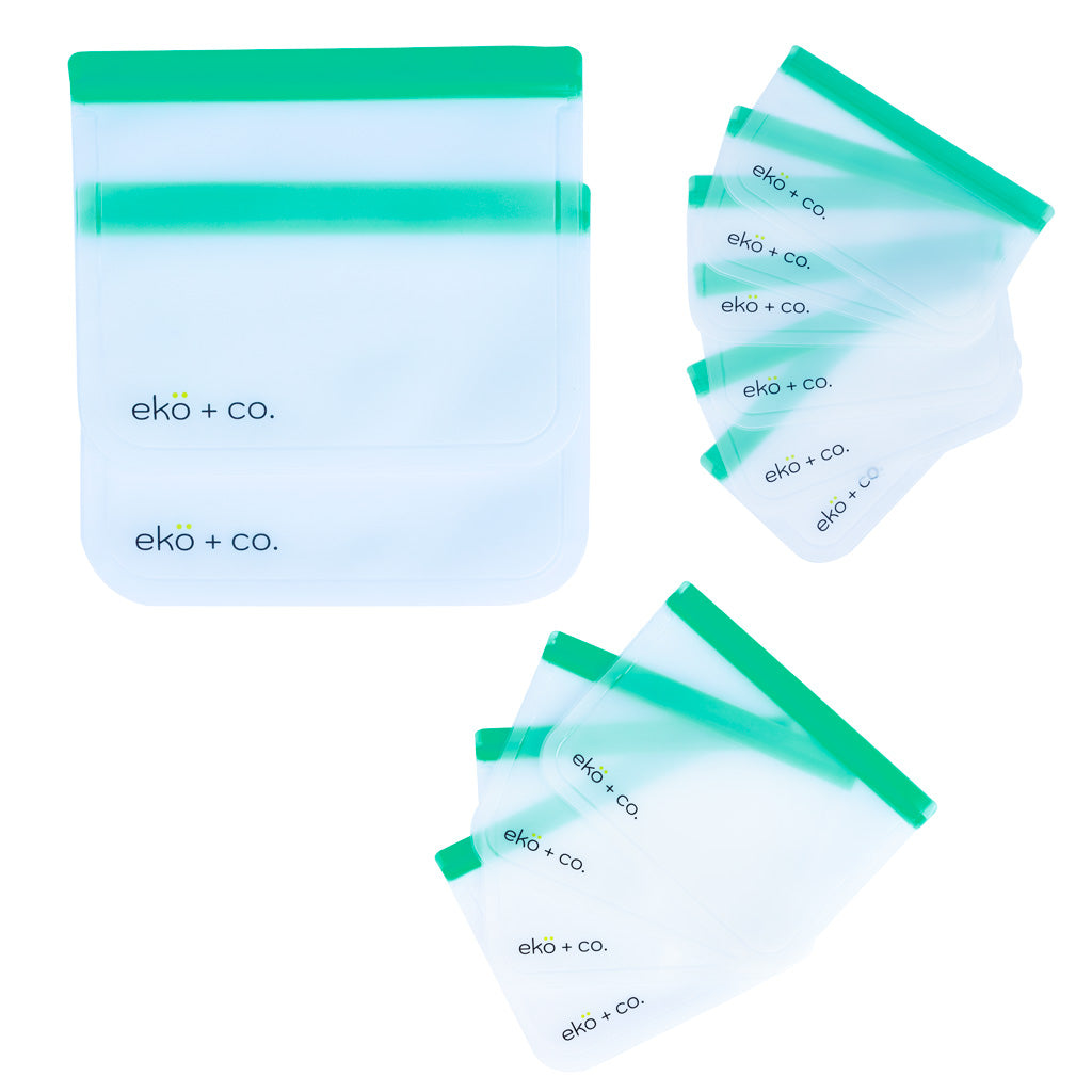 green reusable freezer bags