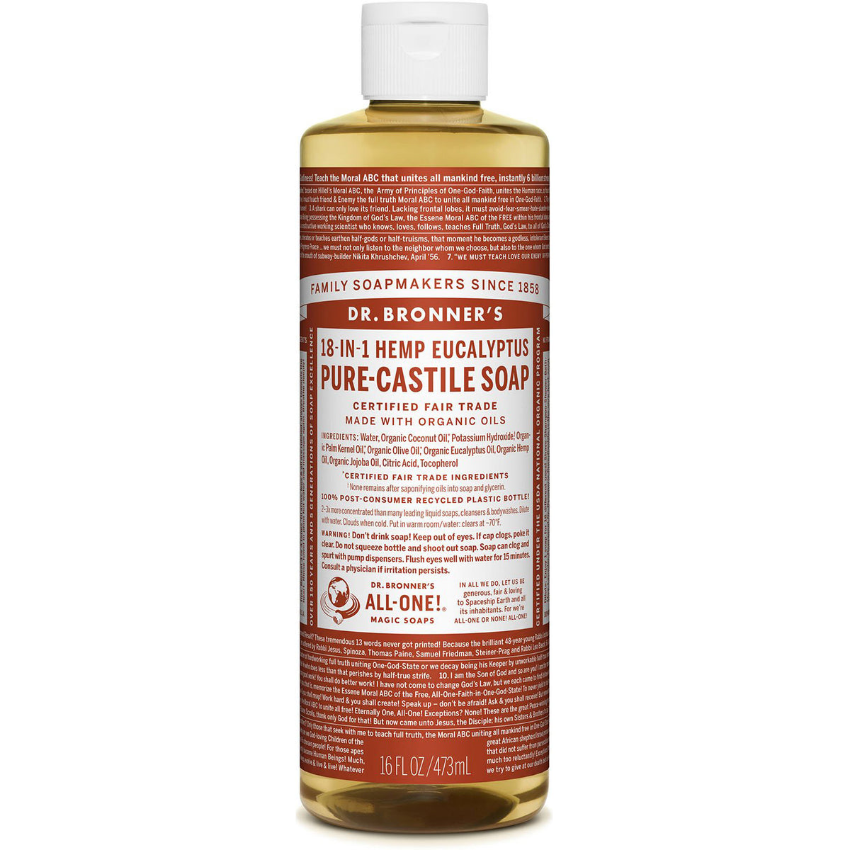 organic pure castile liquid soap - eucalyptus | Dr. Bronner's