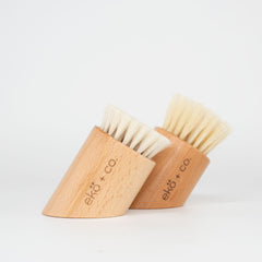 wooden facial dry brush with natural bristles