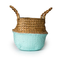 handmade seagrass belly storage basket