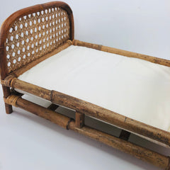 vintage rattan wicker natural doll bed pretend play toy