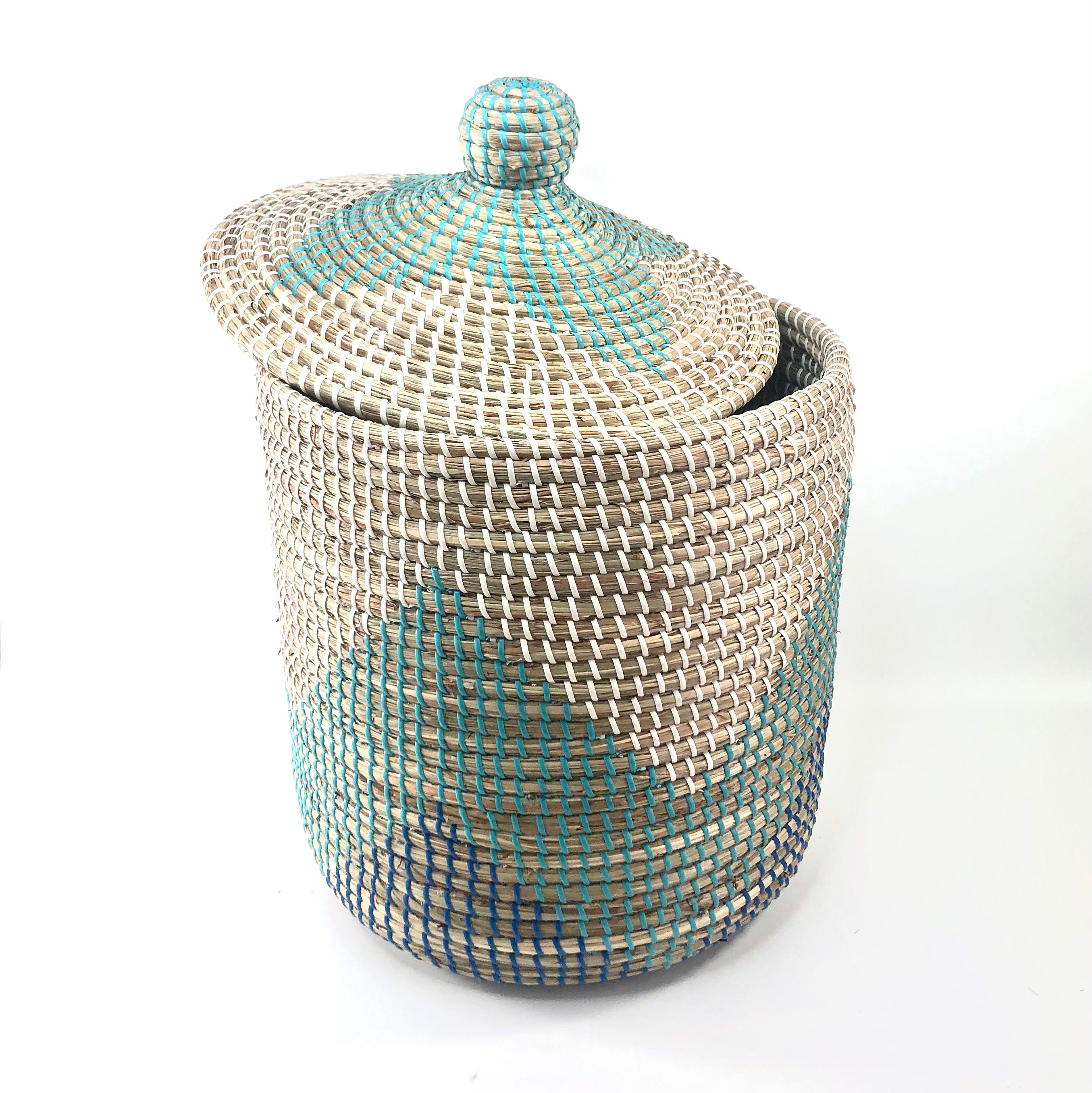 handwoven seagrass laundry hamper storage basket