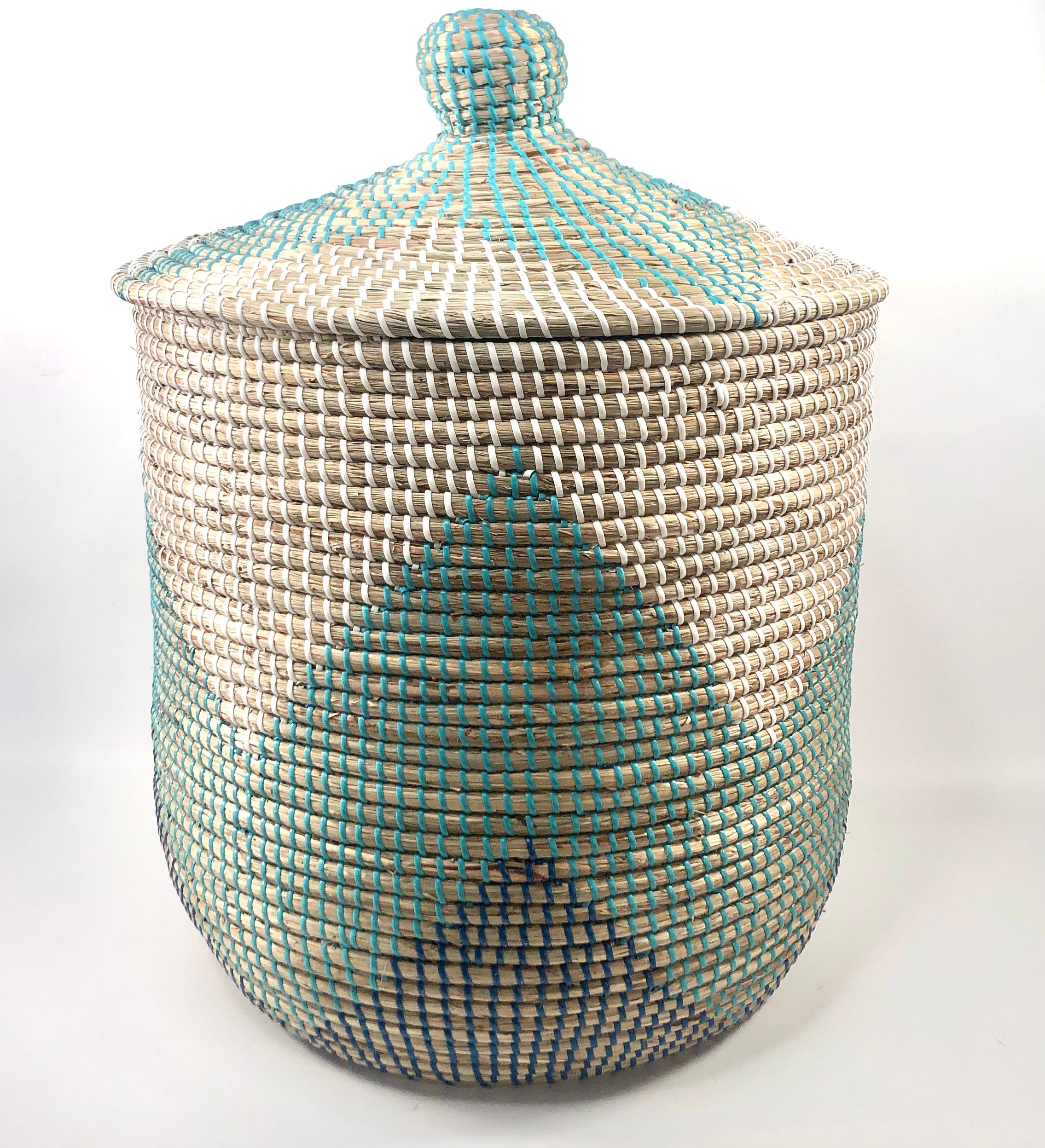 handwoven seagrass laundry hamper storage basket